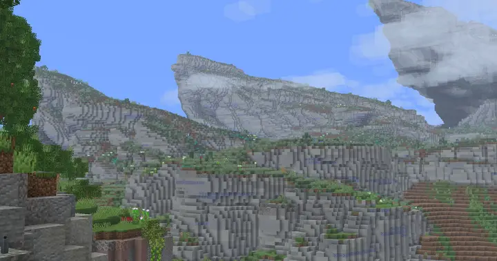 Référence : terraforming, montagne, nature, painting, minecraft